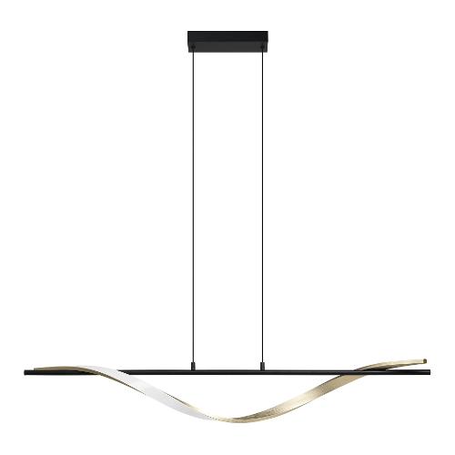 Eglo Sospensione CONAPRATO Nero, Ottone Spazzolato e Bianco (115x11,5x120cm) 902135 1 luce - LED - 20W