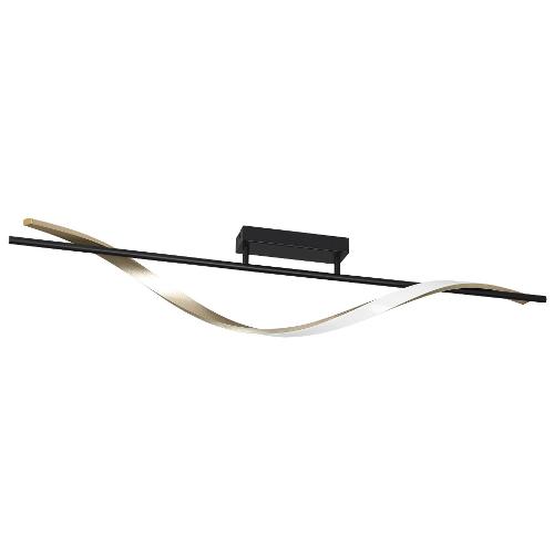 Eglo Plafoniera CONAPRATO Nero, Ottone Spazzolato e Bianco (110x20x16cm) 902134 1 luce - LED - 20W