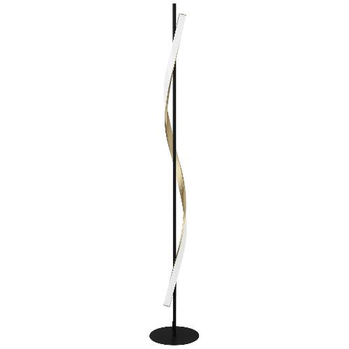 Eglo Lampada da terra CONAPRATO Nero, Ottone Spazzolato e Bianco 902138 (23x150cm) 1 luce - LED - 20W