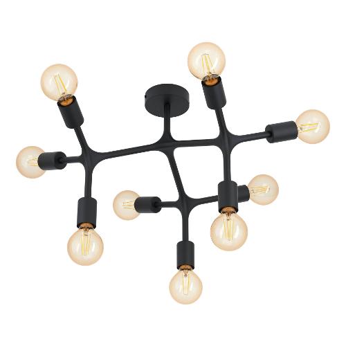 Eglo Plafoniera BOCADELLA 1 Nero (64x36,5x64cm) 98318 9 luci - E27 - 540W