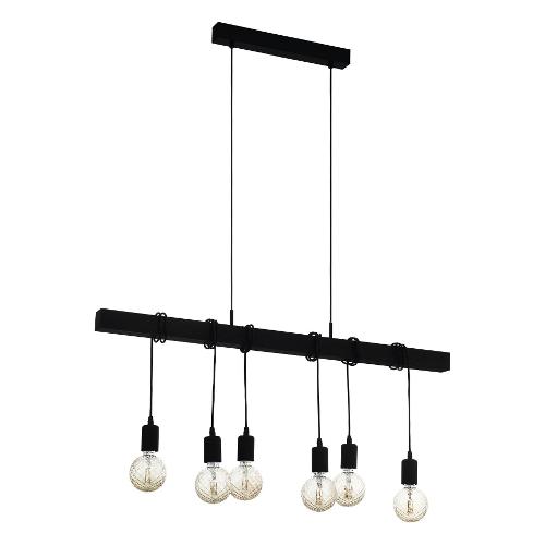 Eglo Sospensione TOWNSHEND Nero (100x10x110cm) 44062 6 luci - E27 - 240W