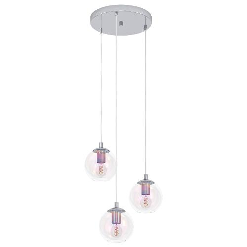 Eglo Sospensione ARISCANI 2 Cromo e Iridescente (42,5x42,5x110cm) 901921 3 luci - E27 - 180W