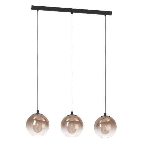 Eglo Sospensione ARISCANI 1 Nero e Tinta rame (76,5x16,5x110cm) 901924 3 luci - E27 - 180W