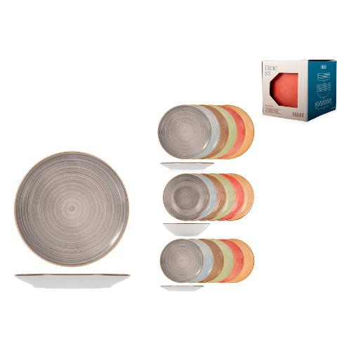 H&H Servizio piatti Stoneware 18 pz COUPE OPERA Multicolore 1544300