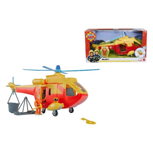 Simba Elicottero giocattolo Wallaby 2 con Tom luci e suoni (34cm) SAM IL POMPIERE Rosso e Giallo 109252655038