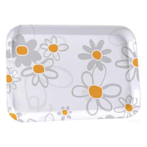 Gicos Vassoio Daisy Melamina (44x33cm) UTILISSIMI Bianco e Giallo 899690