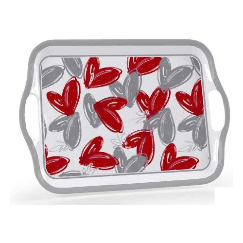 Gicos Vassoio Love me Melamina (41x29cm) UTILISSIMI Bianco e Rosso 905612