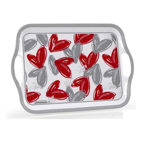 Gicos Vassoio Love me Melamina (35x25cm) UTILISSIMI Bianco e Rosso 905605