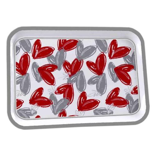 Gicos Vassoio Love me Melamina (44x33cm) UTILISSIMI Bianco e Rosso 905629
