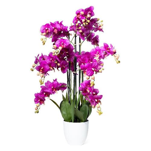 Mercury Pianta artificiale Orchidea fucsia con vaso plastica (62x86cm) 35977