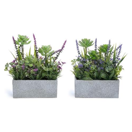 Mercury Pianta artificiale grassa con vaso plastica (20x10x22cm) assortito 08855