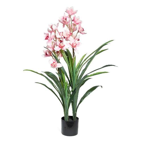 Mercury Pianta artificiale Orchidea fucsia con vaso metal (70x110cm) 36141