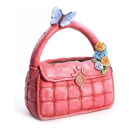 Mercury Vaso Poliresina (33x17,5x37,5cm) Borsa fiorita Rosa 01528