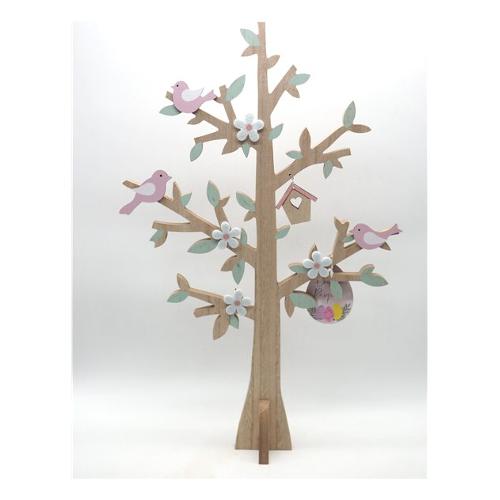 Creare Italia Decoro Albero legno con base fiori e uccellini Assortito (30x5x53 cm) 38457