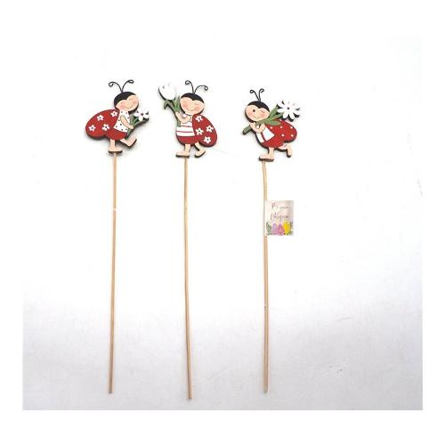 Creare Italia Decoro Coccinella legno su stecchino Assortito (31,5 cm) 35324
