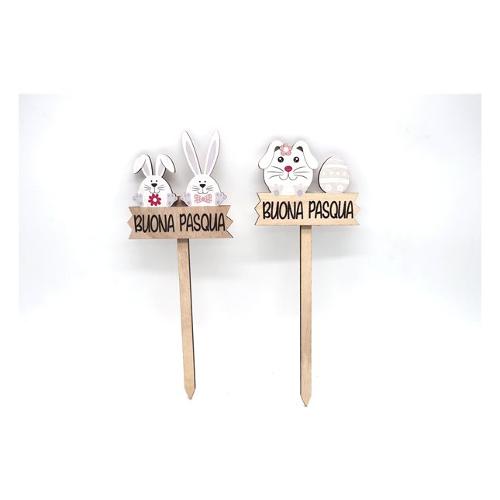 Creare Italia Decoro Buona Pasqua legno con stecchino Assortito (27 cm) 38435