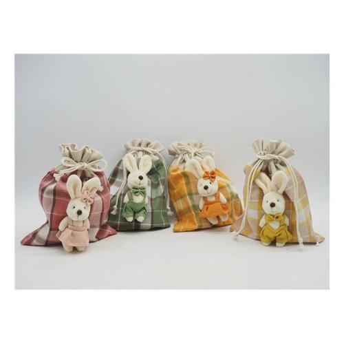 Creare Italia Decoro Sacchetto juta con coniglietto Assortito (16x21 cm) 43915