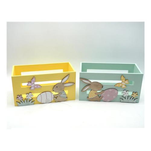 Creare Italia Decoro Cassetta legno con coniglietto pasquale Assortito (23x11,5x12 cm) 38420
