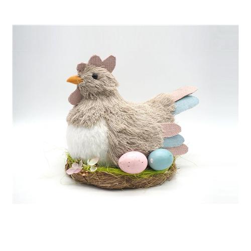 Creare Italia Decoro Gallina impagliata seduta con uova (21x21x25 cm) 38711