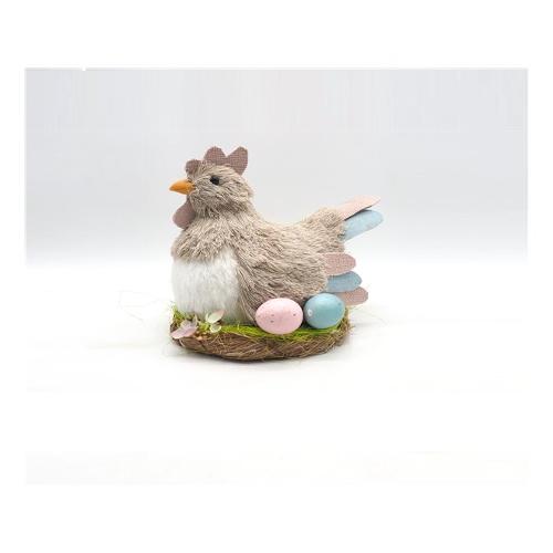 Creare Italia Decoro Gallina impagliata seduta con uova (17x16x19 cm) 38712