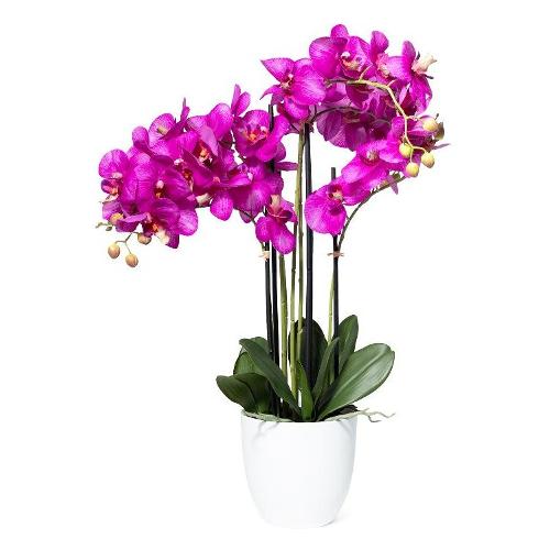 Mercury Pianta artificiale Orchidea fucsia con vaso plastica (56x72cm) 35991