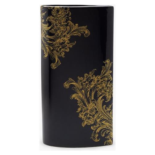 Ceramiche Viva Vaso Ceramica (20,5x8x40cm) Simple BAROQUE Nero e Oro H0104095