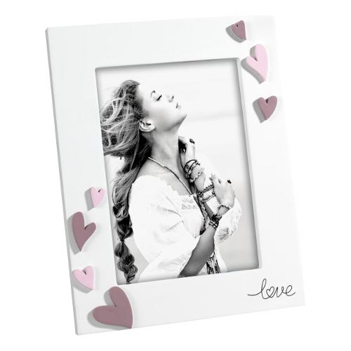 Mascagni Portafoto (per 1f 13x18 cm ) CUORI Bianco e Rosa A2045C