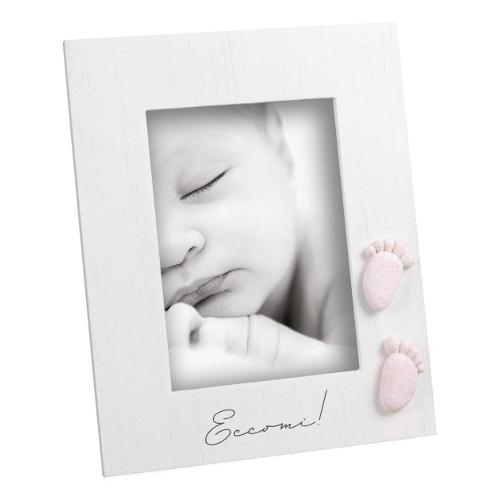 Mascagni Portafoto (per 1f 13x18 cm ) PIEDINI Bianco e Rosa A2034C