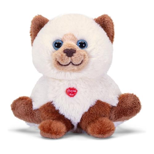 Trudi Peluche Gatto (15x16x12cm) BUSSI Bianco e Marrone 18187