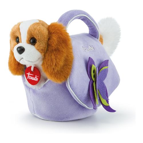 Trudi Peluche Cagnolino in borsetta (11x26x18cm) PETS Marrone e Viola 29717