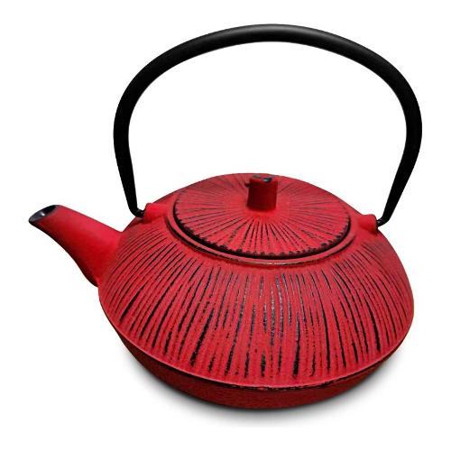 H&H Teiera Ghisa (800ml) con filtro acciaio inox Rosso 9743003