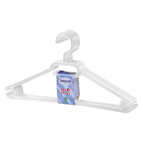 Tontarelli Set grucce 6pz con supporto porta cravatte EASY Bianco (40,7x21,4 cm) 9092968112