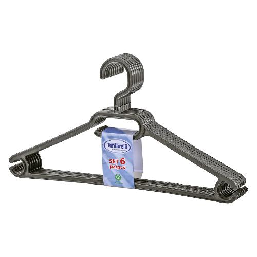 Tontarelli Set grucce 6pz con supporto porta cravatte EASY Grafite (40,7x21,4 cm) 9092968153