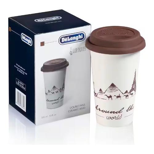 De Longhi Tazza termica DLSC057 Globetrotter ceramica (300ml) Bianco e Marrone 5513281041