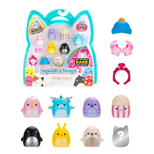 Jazwares Squish a longs pack con 8 personaggi e accessori 8 pz SQUISHMALLOW Assortito SQAL1300