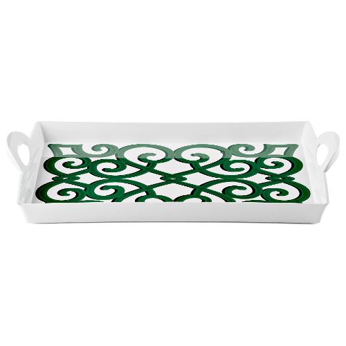 Guzzini Vassoio con manici Plastica San (54x33,5cm) HARMONIA Bianco e Verde 13291864