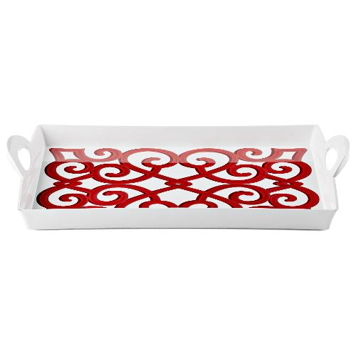 Guzzini Vassoio con manici Plastica San (54x33,5cm) HARMONIA Bianco e Rosso 13291831