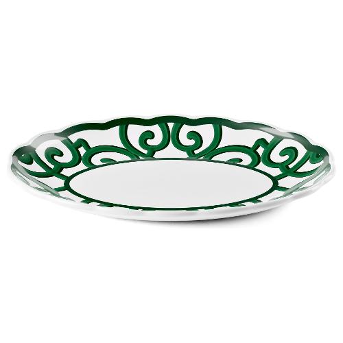 Guzzini Vassoio ovale Melamina (36,5x27cm) HARMONIA Bianco e Verde 13291664