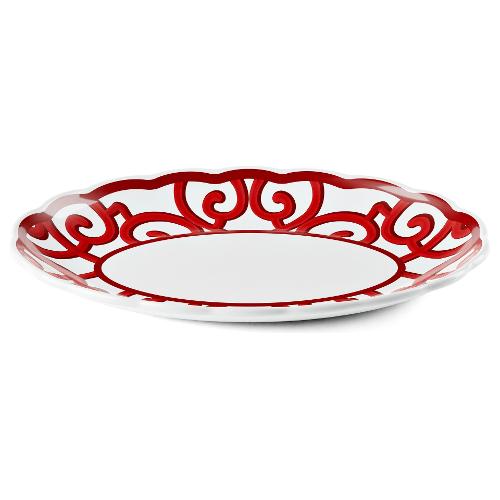 Guzzini Vassoio ovale Melamina (36,5x27cm) HARMONIA Bianco e Rosso 13291631