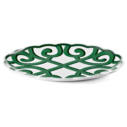 Guzzini Vassoio ovale Melamina (51,5x38cm) HARMONIA Bianco e Verde 13291564