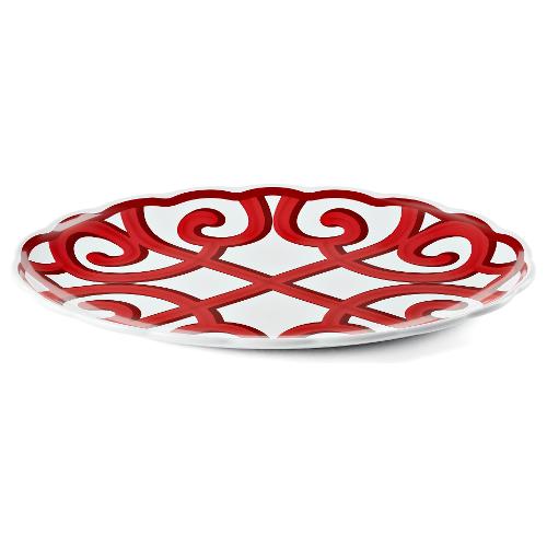 Guzzini Vassoio ovale Melamina (51,5x38cm) HARMONIA Bianco e Rosso 13291531