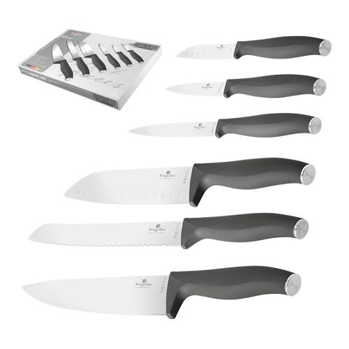 Berlinger Haus Set coltelli cucina Inox con scatola magnetica ANTHRACITE Grigio scuro BH 2947