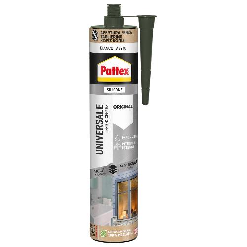 Pattex Silicone acetico universale bianco tubo cartuccia eco 280 ml 3032787