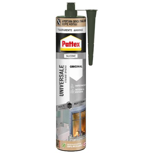 Pattex Silicone acetico universale trasparente tubo cartuccia eco 280 ml 3032791