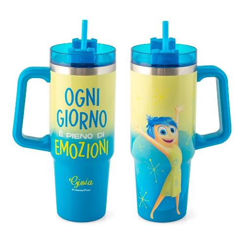 H&H Tazza termica mug con cannuccia Gioia inox (900ml) DISNEY INSIDE OUT 9035501