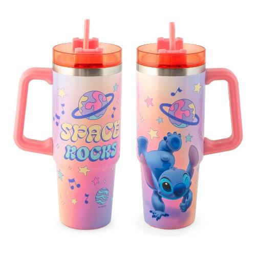 H&H Tazza termica mug con cannuccia Space Rocks inox (900ml) DISNEY STITCH  9035506