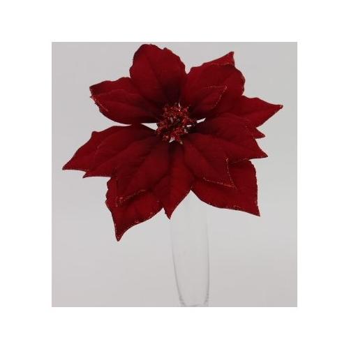 Dhg D.O.O. Pick Poinsettia con clip Rosso 77353