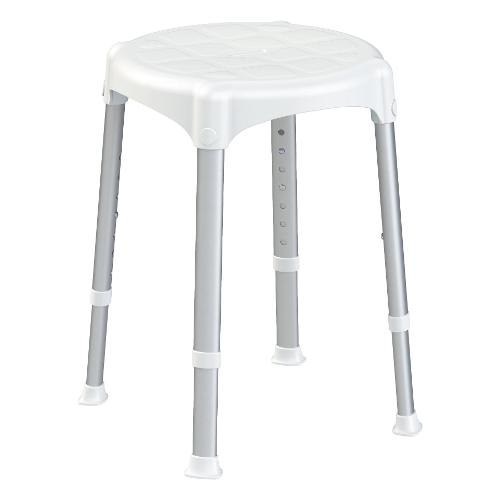 K Design Sgabello bagno regolabile h.39-54 cm (33x54cm) portata max 150 kg Bianco EH STRA PP BX