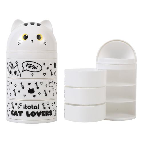 i-total Organizer scrivania verticale 4P (8,3x16cm) WHITE CAT Bianco XL2704B