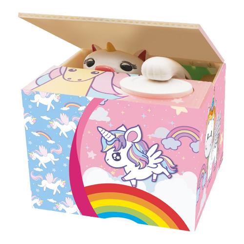 i-total Salvadanaio Plastica (12,5x10,5x9,5cm) Machanical Unicorn XL1628